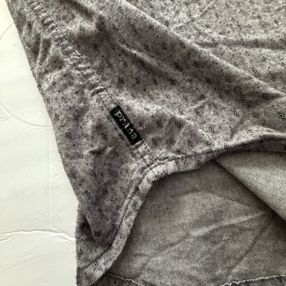 Mens Prana Grey Button-Up Long-Sleeve Shirt X-Large Cotton Blend Made In India - Picture 10 of 16